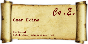 Cser Edina névjegykártya